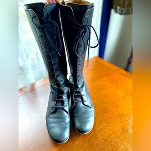 John Fluevog Radio KCRW Tall Boots, size 9, Charcoal Black
